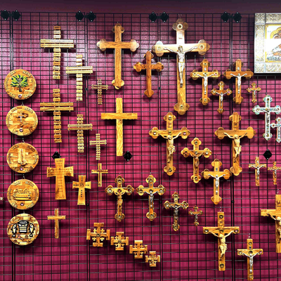 Wooden Handmade Wall Crosses, Olive Wood from the Holy Land 