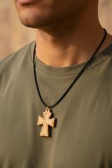 Collar de cruz de madera de olivo | Madera de olivo de Belén