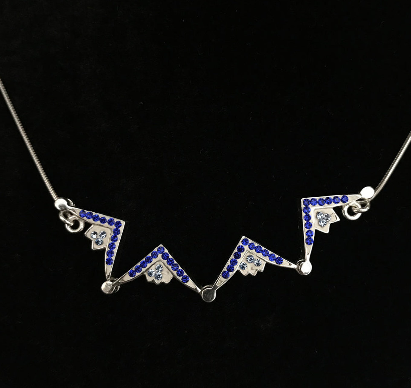 Two-Way Magnetic Star of Bethlehem Necklace with Blue Gemstones