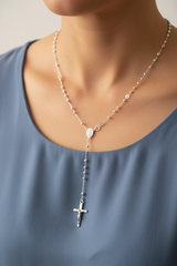 Collar Rosario (P), Plata de Ley | Madera de olivo de Belén