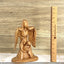 Nativity Scene with Angel Abstract, 10" Sculpture from Olive Wood