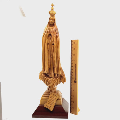 17", Virgin Mary Praying Statue Wooden Statue From the Holy Land