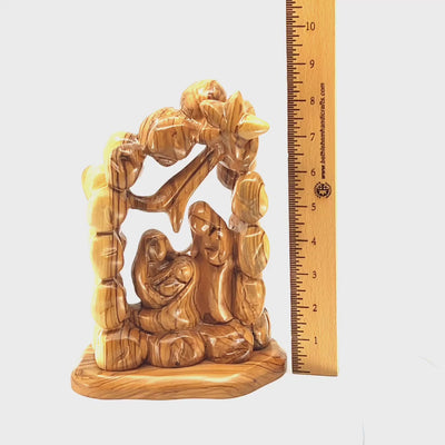 Holy Family and Nativity Star Wood Carving 5.9"