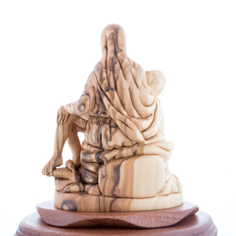 Hand Carved Olive Wood Pieta Sculpture - Statuettes - Bethlehem Handicrafts