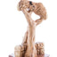 Hand Carved Wooden Figurine of Saint Charbel with Cedar Tree - Statuettes - Bethlehem Handicrafts