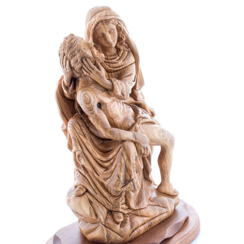 Holy Land's Wooden Pieta Figurine - Statuettes - Bethlehem Handicrafts