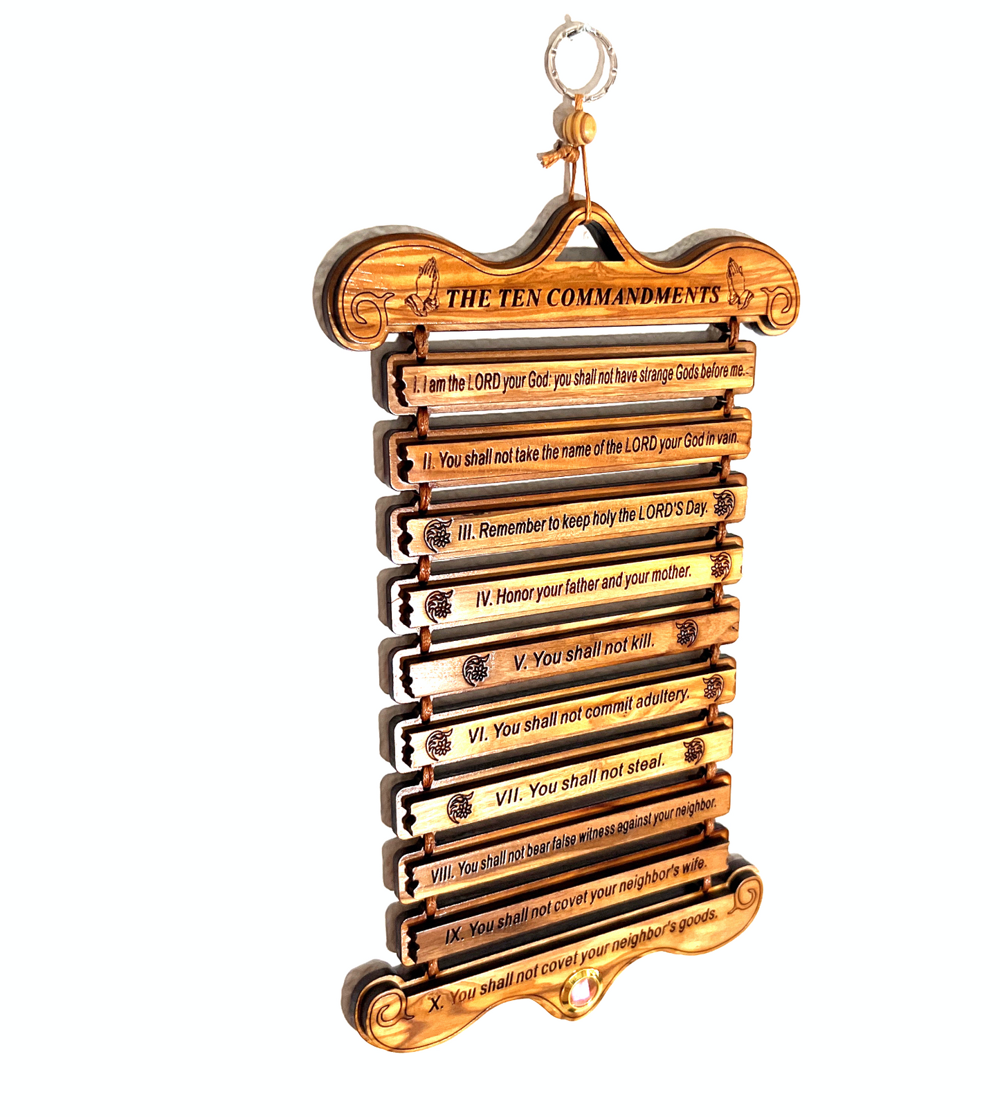 Ten Commandments 10 Laws Engraved Wall Hanging with Incense from Holy Land