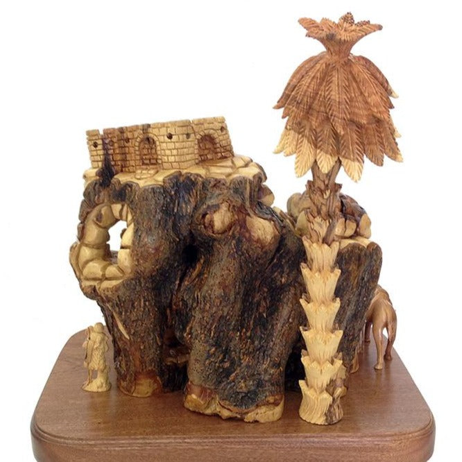 Hand Carved Unique Olive Wood Nativity Set - Statuettes - Bethlehem Handicrafts