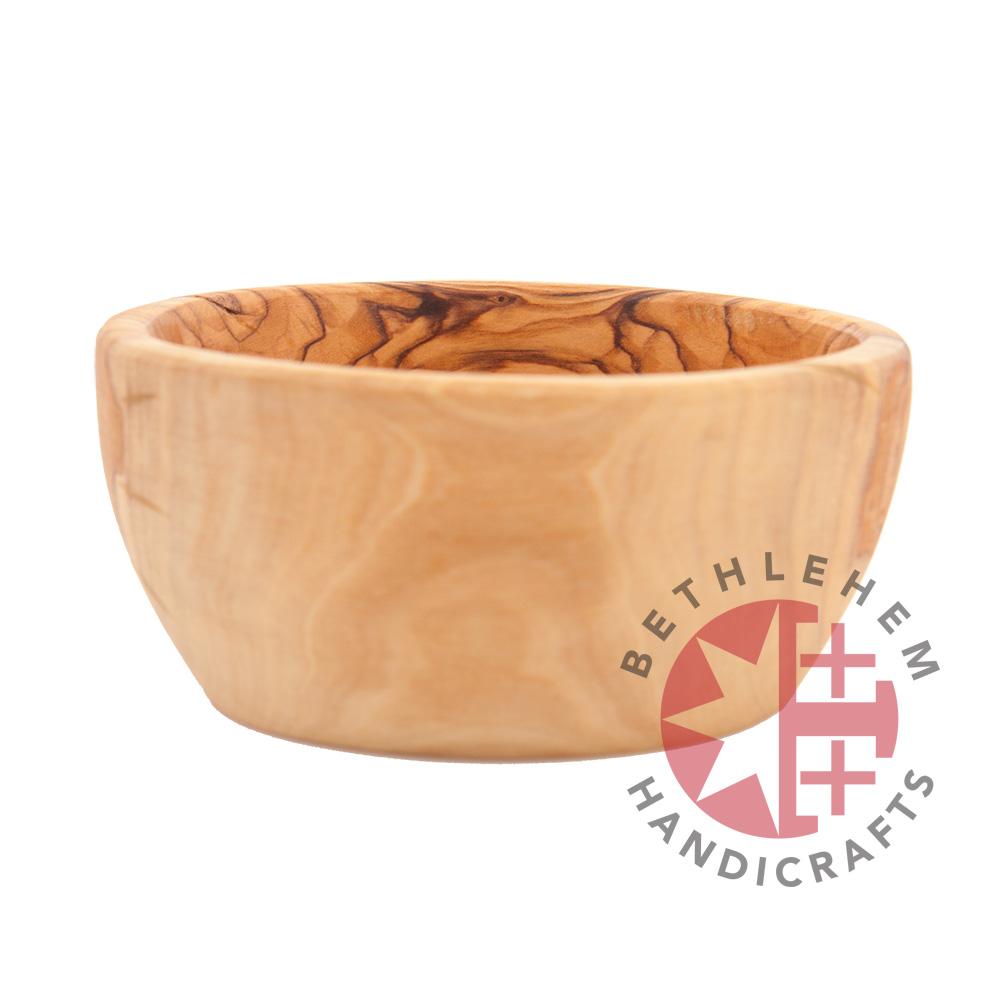 Round Olive Wood Serving Bowl 1 (Small) - Home & Office - Bethlehem Handicrafts