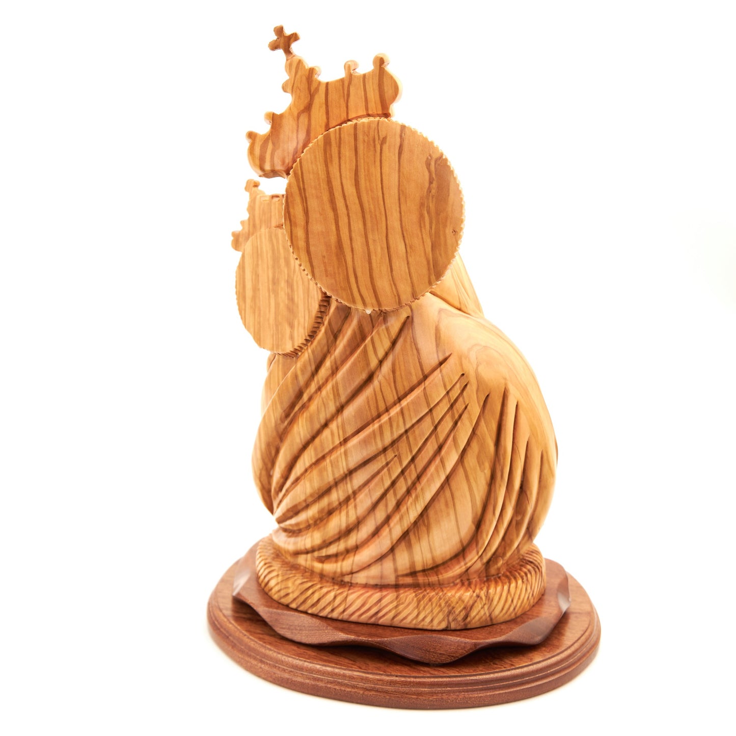 Virgin Mary w/ Baby Jesus Statue, 16.5" Olive Wood Carving Statue from Bethlehem