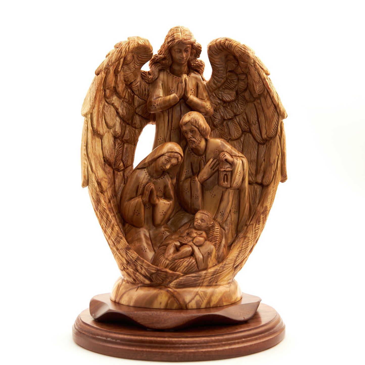 Holy Family Masterpiece Olive Wood Carving Art 11.8"