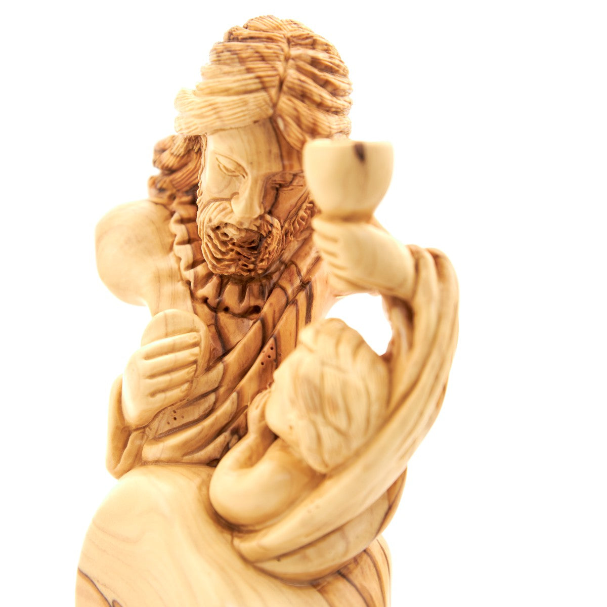 Jesus "Offering His Flesh and Blood", 8.7" Wooden Sculpture