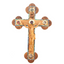 Abalone Olive Wood Wall Crucifix with Hand-Carved Corpse and 5 Holy Land Essences