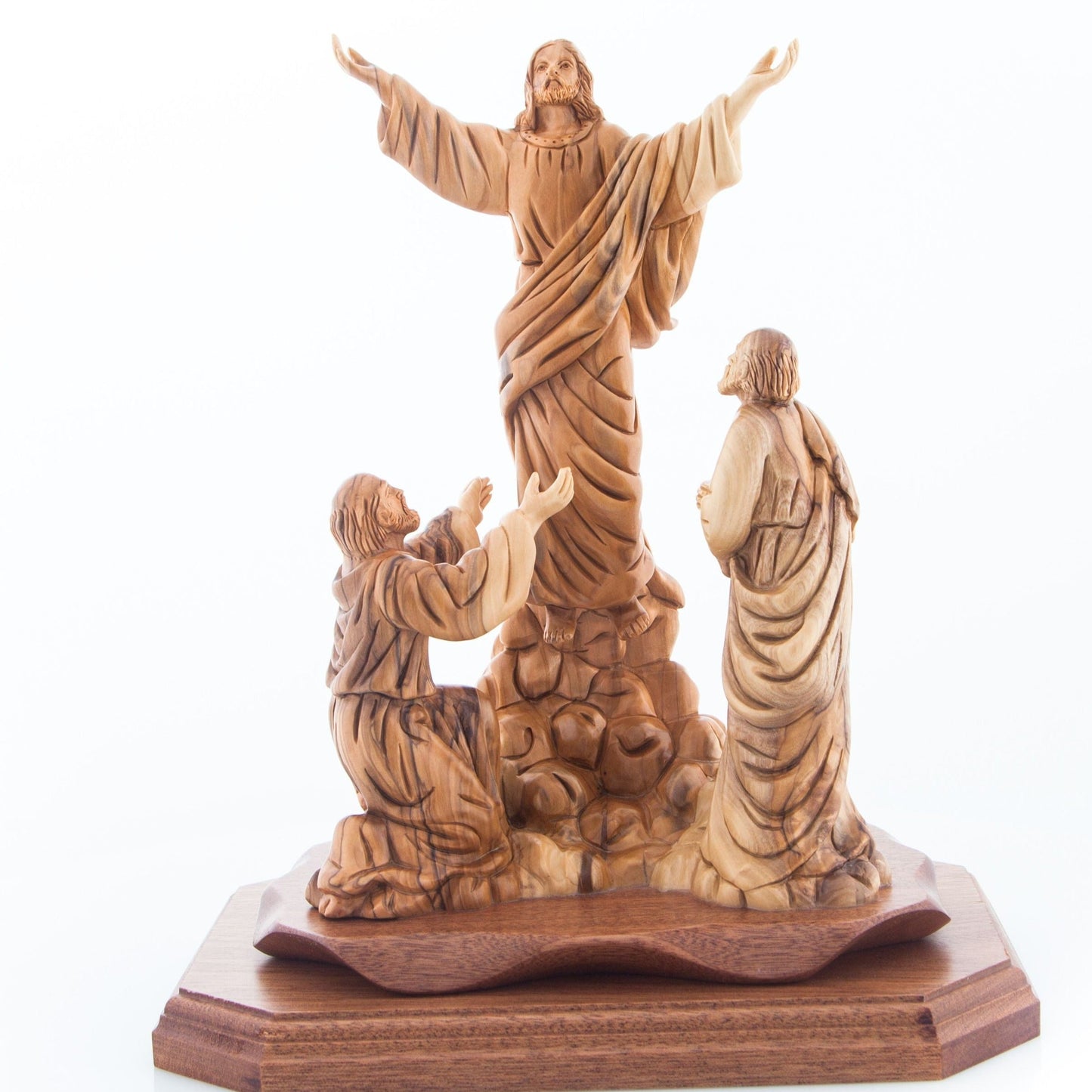 Jesus Christ "Ascension into Heaven" Carving, 11" Holy Land Olive Wood Statue