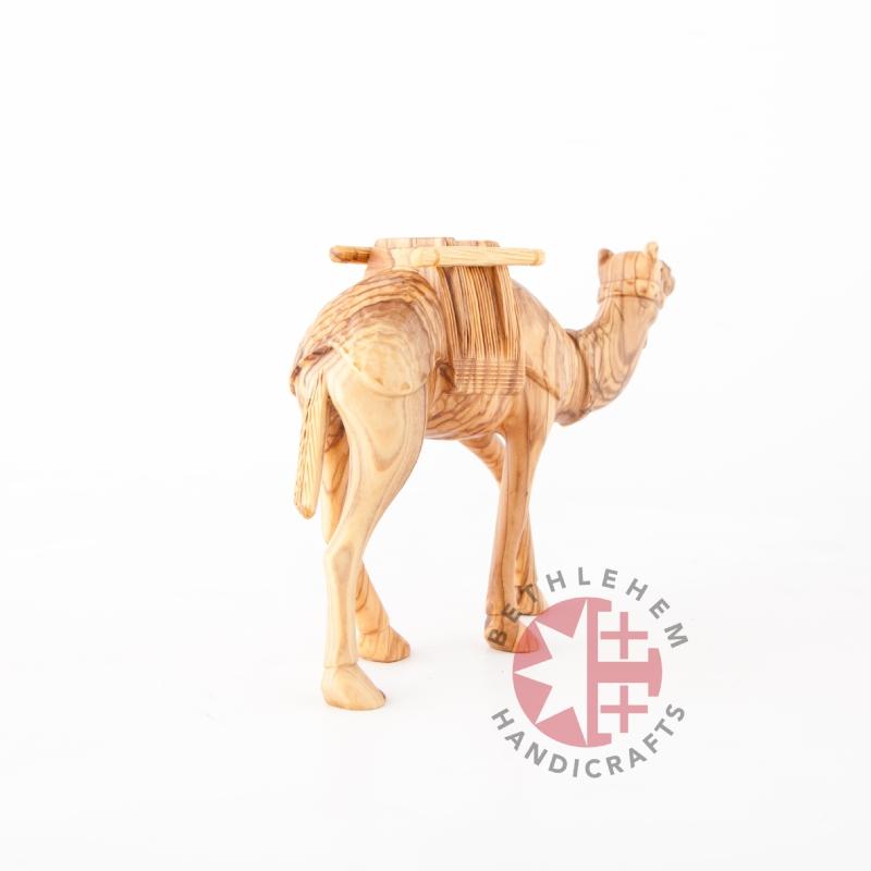 Wooden Carved Camel with Harness - Statuettes - Bethlehem Handicrafts