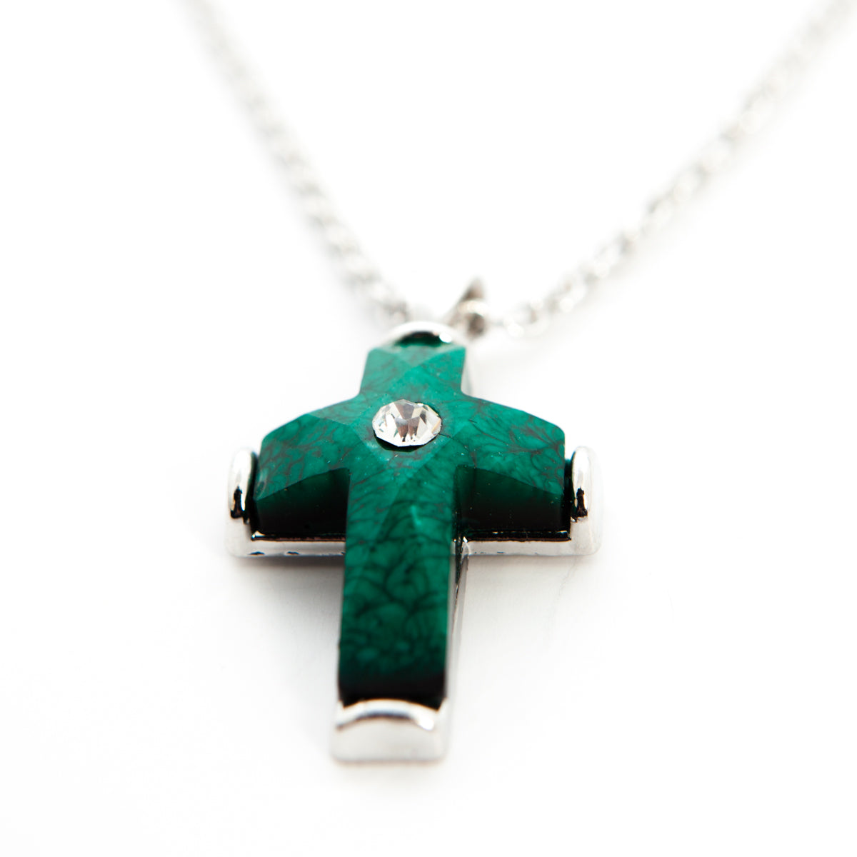 Dark Green Cross Pendant