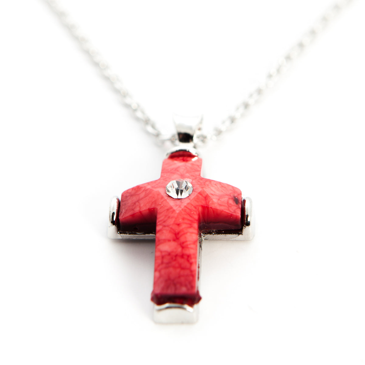 Red Cross Pendant Birthstone