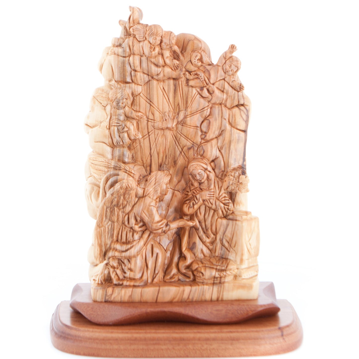 "The Annunciation", Olive Wood Carving, 11" Statue from Bethlehem