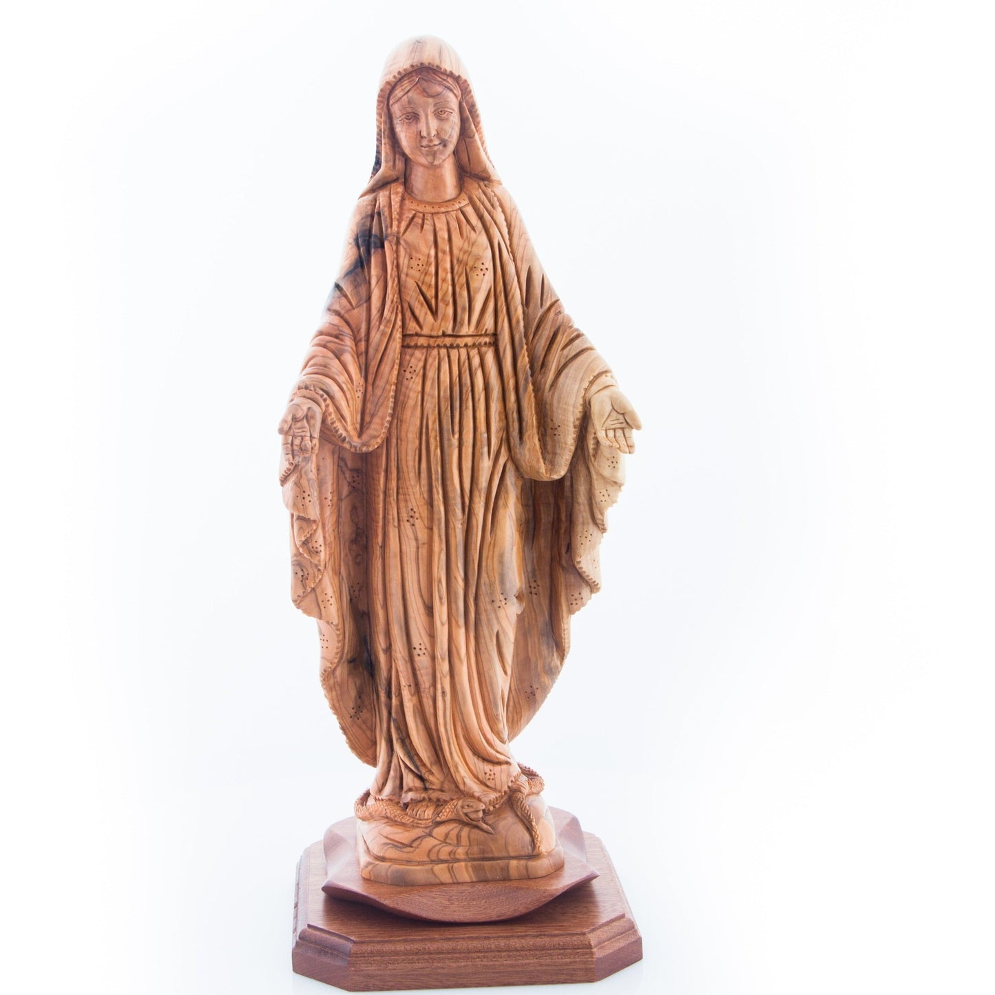 Virgin Mary, Olive Wood Carving, 16" Statue from Bethlehem