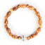 Oval Olive Wood 9*6 mm Beads Bracelet with Jerusalem Cross Pendant