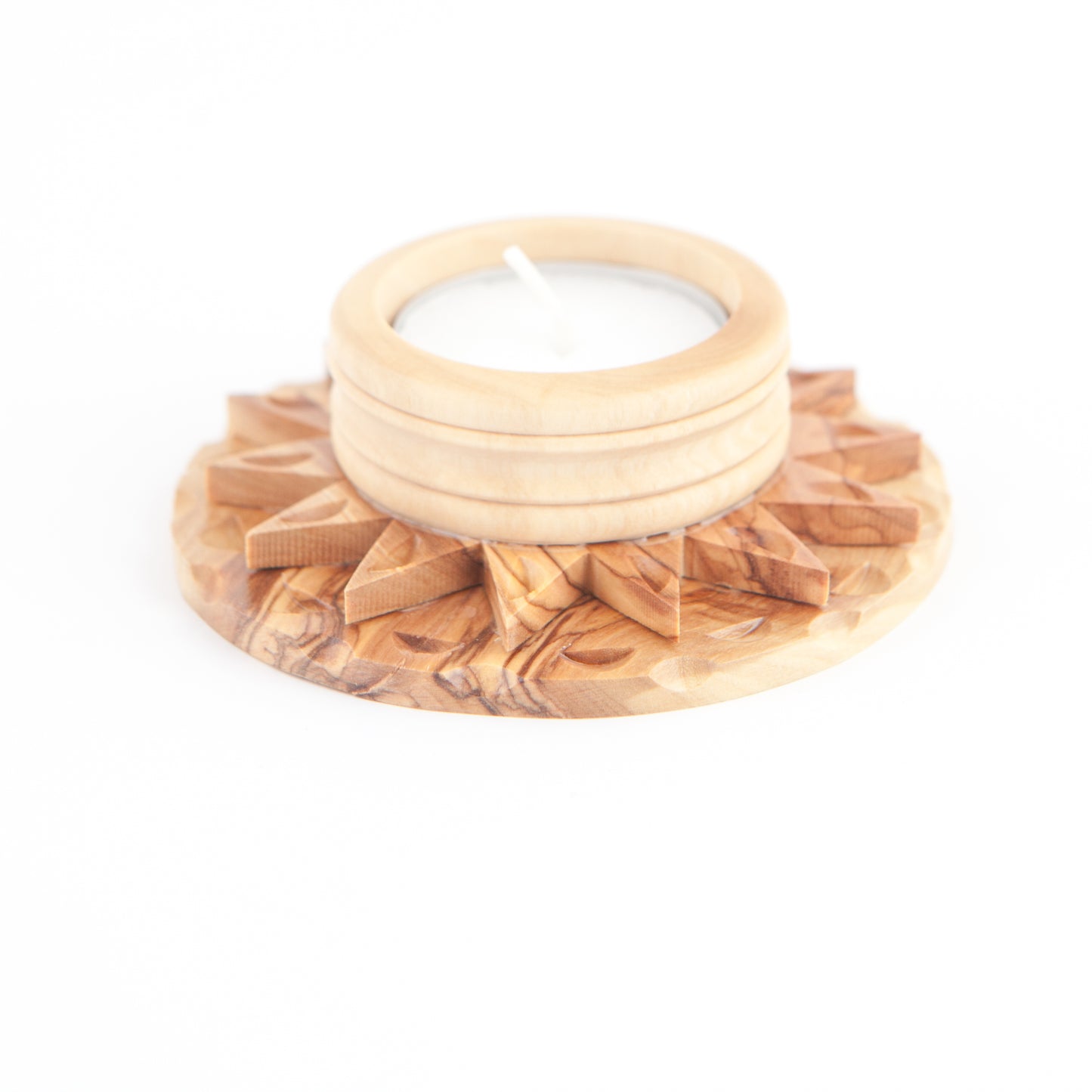 Wooden Candle Holder With A Star