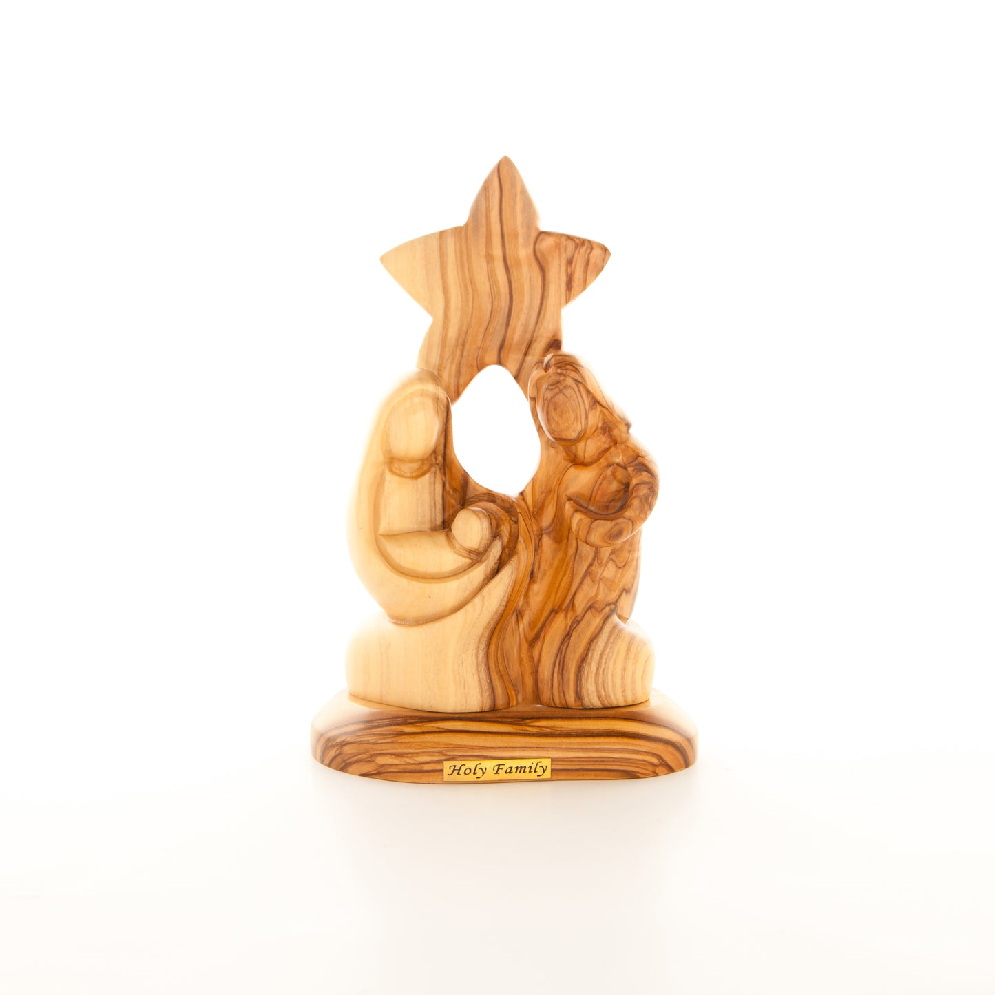 Holy Family "Nativity Star" Wooden Carving, 7.1" Abstract