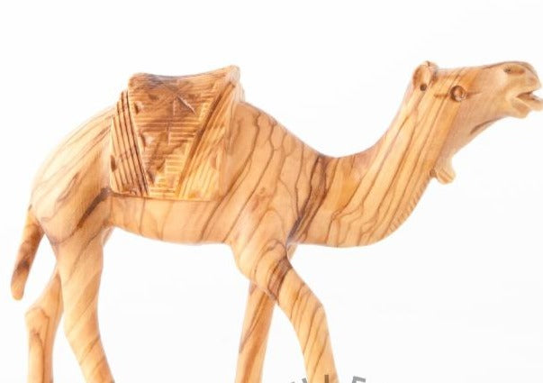 Olive Wood Camel with Saddle - Statuettes - Bethlehem Handicrafts