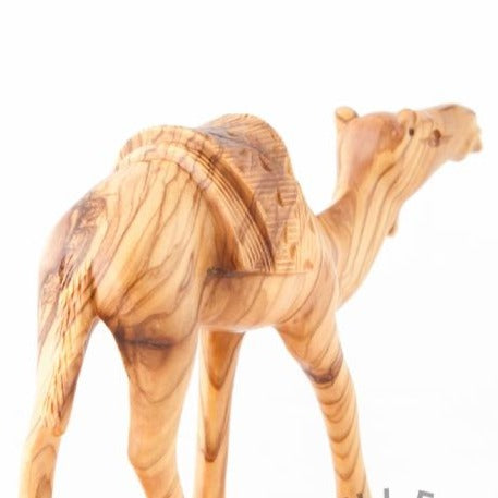 Olive Wood Camel with Saddle - Statuettes - Bethlehem Handicrafts