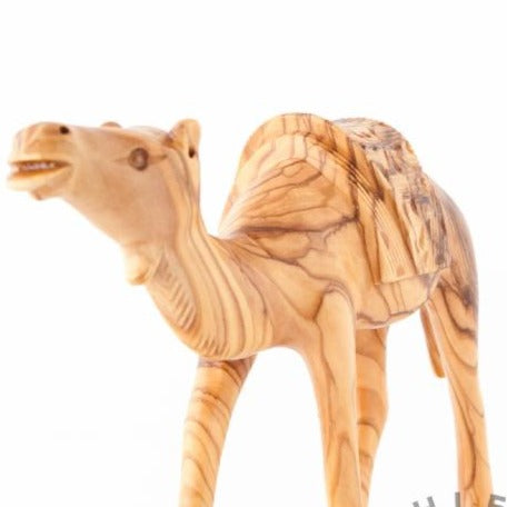 Olive Wood Camel with Saddle - Statuettes - Bethlehem Handicrafts