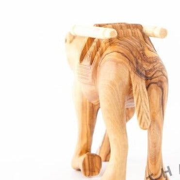 Olive Wood Carved Keeling Camel with Harness - Statuettes - Bethlehem Handicrafts