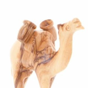 Carved Wooden Camel with Two Water Jugs - Statuettes - Bethlehem Handicrafts