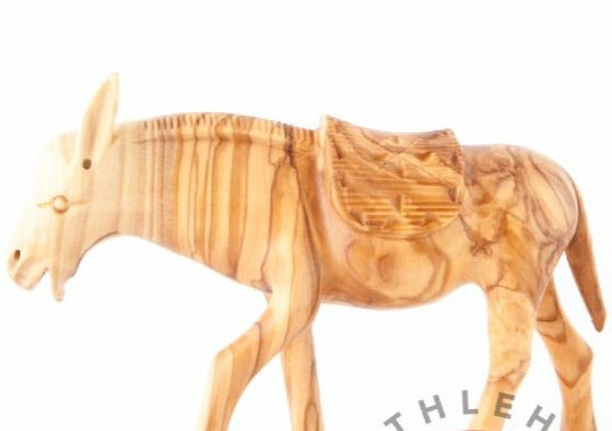 Hand Carved Wooden Donkey - Statuettes - Bethlehem Handicrafts