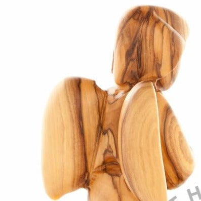 Hand Carved Wood Kneeling Angel - Statuettes - Bethlehem Handicrafts