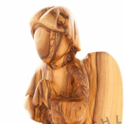 Hand Carved Wood Kneeling Angel - Statuettes - Bethlehem Handicrafts