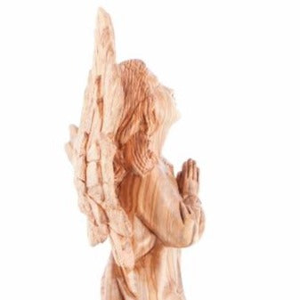 Wood Carved Praying Angel - Statuettes - Bethlehem Handicrafts