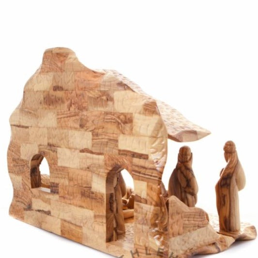 Abstract Wood Carved Nativity Set - Statuettes - Bethlehem Handicrafts