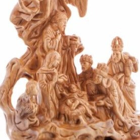 Olive Wood The Nativity Statue - Statuettes - Bethlehem Handicrafts