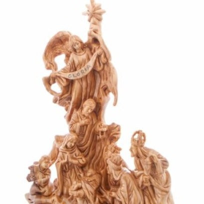 Olive Wood The Nativity Statue - Statuettes - Bethlehem Handicrafts