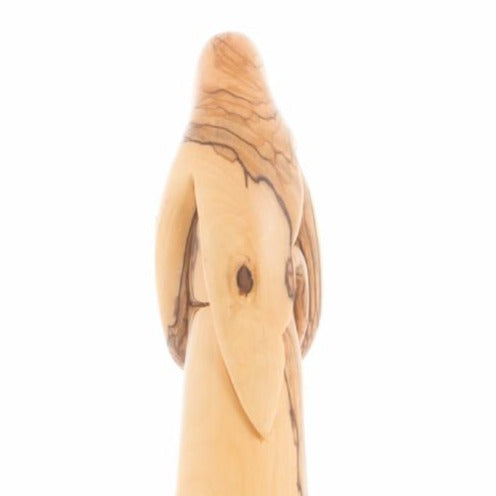 Olive Wood Virgin Mary Hugging Her Son Statue (Abstract) - Statuettes - Bethlehem Handicrafts