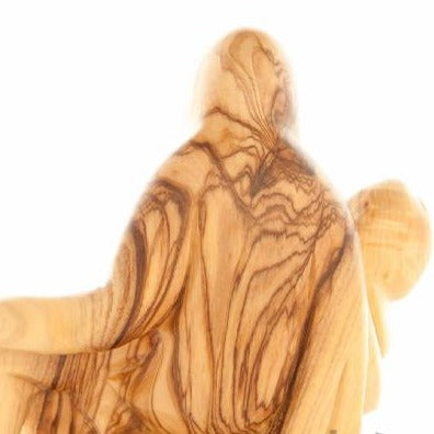 Hand Carved Olive Wood Pieta Statue (Abstract) - Statuettes - Bethlehem Handicrafts