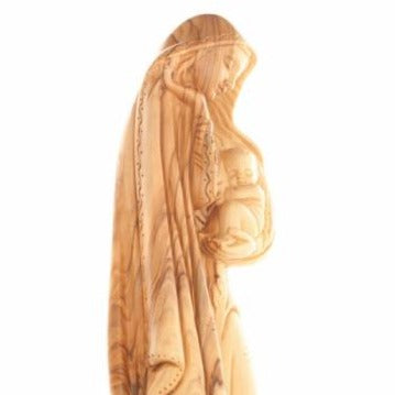 Hand Carved Olive Wood Virgin Mary with the Holy Child - Statuettes - Bethlehem Handicrafts