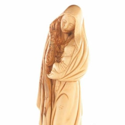 Hand Carved Olive Wood Virgin Mary with the Holy Child - Statuettes - Bethlehem Handicrafts