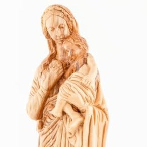 Olive Wood Virgin Mary with the Divine Infant - Statuettes - Bethlehem Handicrafts