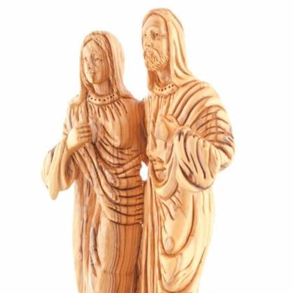 Olive Wood Virgin Mary with Jesus Christ Statue - Statuettes - Bethlehem Handicrafts