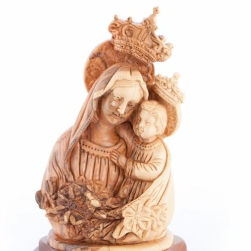 Olive Wood Mary with the Child - Statuettes - Bethlehem Handicrafts