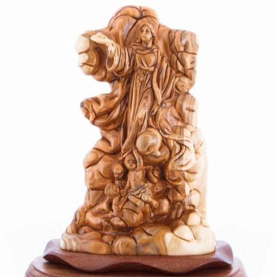 Olive Wood the Assumption of Mary into Heaven - Statuettes - Bethlehem Handicrafts