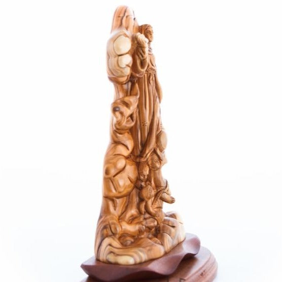 Olive Wood the Assumption of Mary into Heaven - Statuettes - Bethlehem Handicrafts