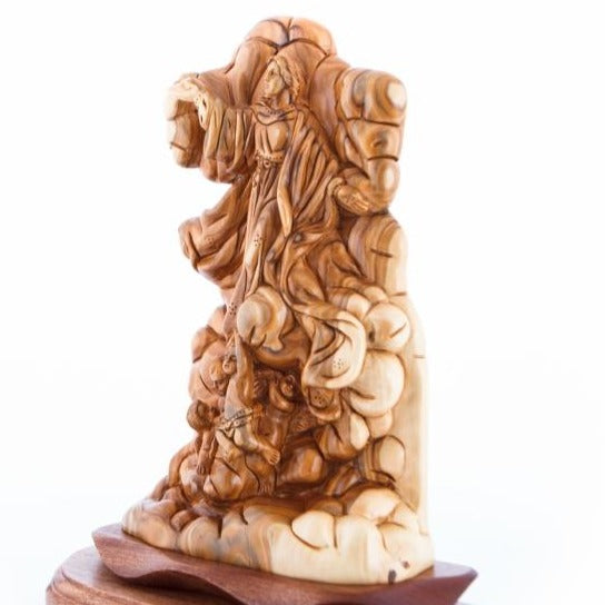 Olive Wood the Assumption of Mary into Heaven - Statuettes - Bethlehem Handicrafts