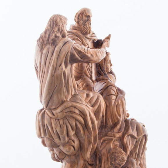 Coronation of Virgin Mary, Carved Wooden Masterpiece 11.5"