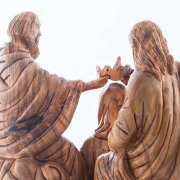 Coronation of Virgin Mary, Carved Wooden Masterpiece 11.5"